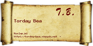 Torday Bea névjegykártya